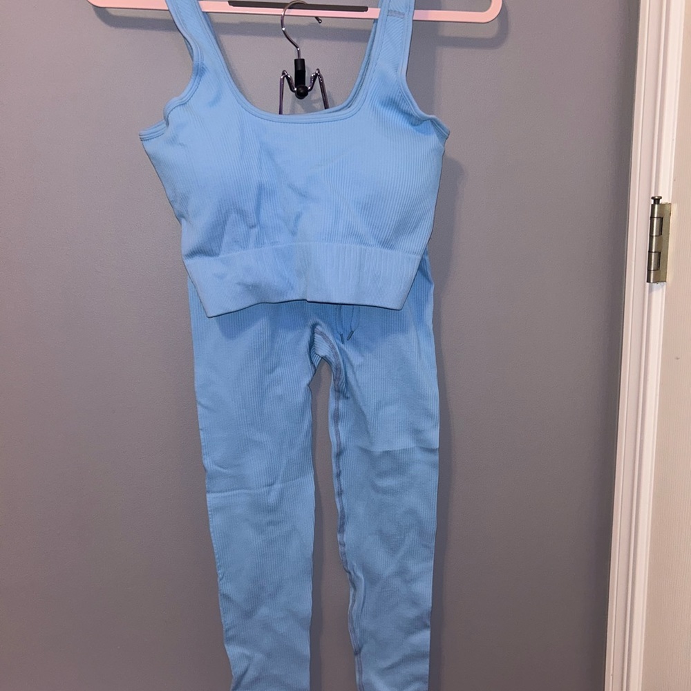 Blue Athleisure Workout Set